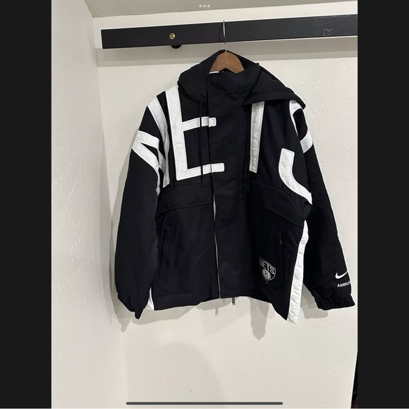 Nike Ambush X NBA Collection Brooklyn Nets Stitched Black Jacket m - Picture 7 of 8
